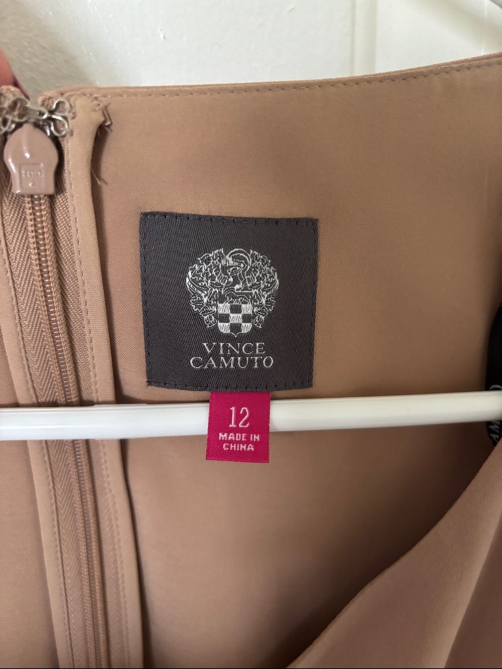 Vince Camuto Taupe Stud-Shoulder Drawstring Mini Dress - Picture 2 of 4